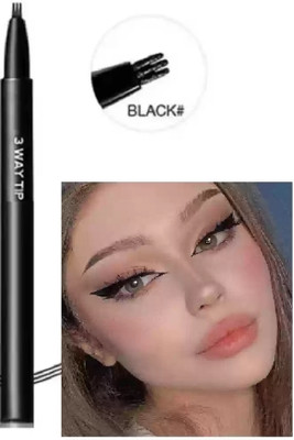 THTC 3 Tip Liquid Eyeliner Waterproof Multi Use Pen(BLACK)