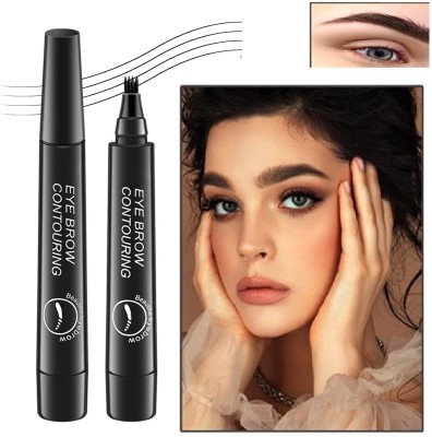 eyurva Black eyebrow contouring pen combo | Micro-Fork eyebrow pen(Black)