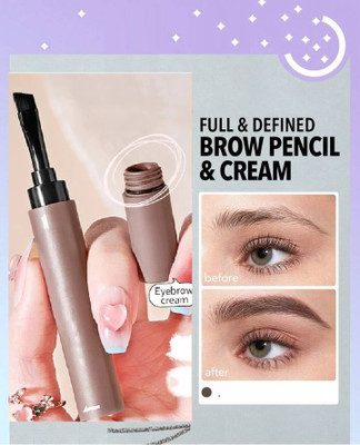 THTC Tinted Brow Cream with Brush, High-pigmented 24 Hour Wear(Natural Grey Black)