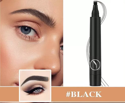 Sheny Best Quality Designers Waterproof 4 Points Eyebrow Pen(BLACK)