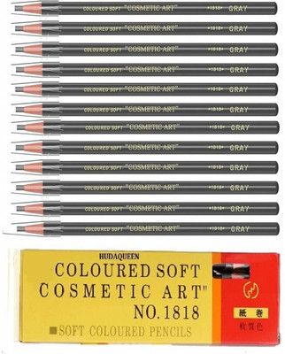 HUDAQUEEN Natural Look Microblading Eyebrow Pencil Set 12 Grey 1818(GREY)