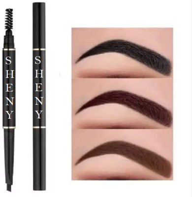Sheny BEST PREFECT 2 IN 1 EYEBROW PENCIL FOR WATERPROOF MAKEUP PACK OF 1 (BLACK)(black)