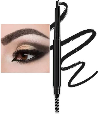 MYEONG 2 in 1 Dual Function Micro Eyebrow Pencil with Spoolie Brush 0.4 g(Black)