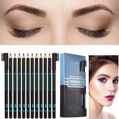 GULGLOW99 Perfect Waterproof & Longlasting Eyebrow Pencil With Eyebrow Brush(BLACK)
