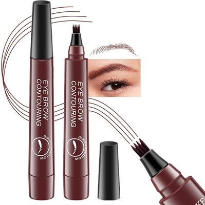 luzimaisa 3d Microblading Eyebrow Tattoo Pen 4 Fork Tips Liquid Eye(brown)