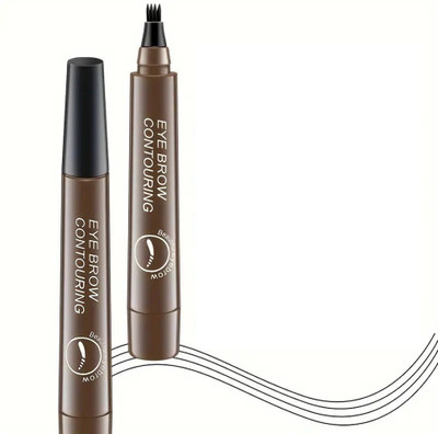 manasona Eyebrow Pen with a 4 Micro-Fork Tip Natural Looking Brows(BROWN)