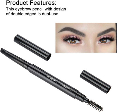 Arcanuy Eye Brow Pencil Triangular Tip with Brush Makeup(black)