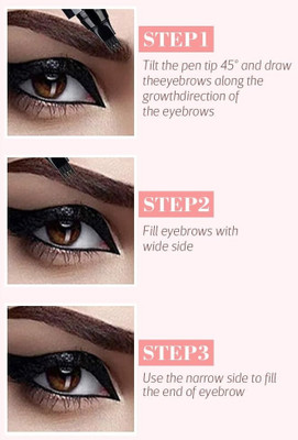 WOONGMI Eyebrow Filling Pencil With 4 Tip Applicator(BLACK)
