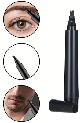 manasona Microblading Eyebrow Pen Waterproof Fork Tip Eyebrow Tattoo Pencil Long Lasting(BLACK)