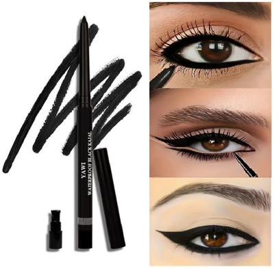 YAWI Twist Up Pencil - Waterproof, Smudge Proof & Long Lasting Eye Makeup Kajal(Black)