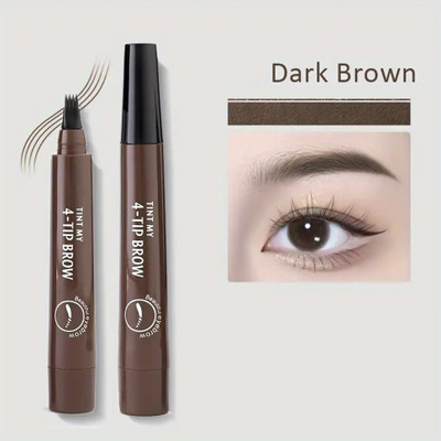 MYEONG 4 Micro-Fork Eyebrow Applicator Creates Flawless Natural Looking Brows Pencil(Brown)