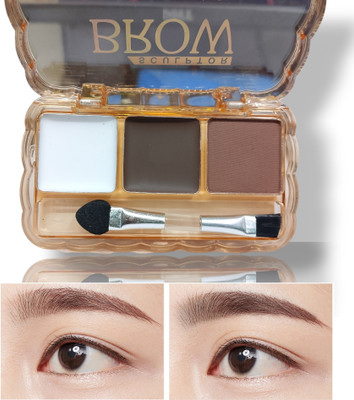 GULGLOW99 3 Color Eyebrow Powder Kit with Brush Waterproof, Smudge-Proof, Long-Lasting(MULTI COLORS)