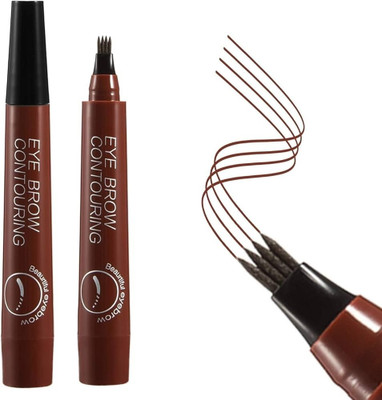 luzimaisa 4 Points Eyebrow Pen Long Lasting Liquid Brow Pencil Natural Microblade(brown)