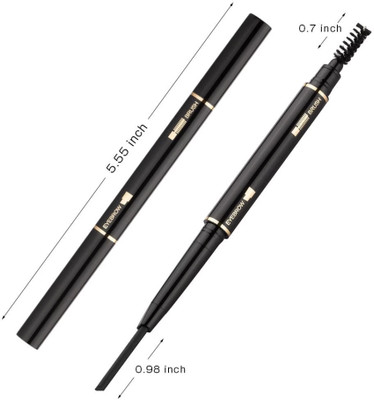 Sheny NEW 2 in 1 Dual Function Eyebrow Pencil with Spoolie Brush Black PACK OF - 1(black)