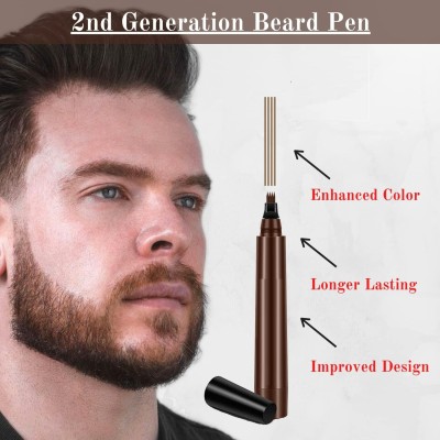 manasona Natural Waterproof Long-Lasting Microblading, Moustache & Eyebrows Pen(BROWN)