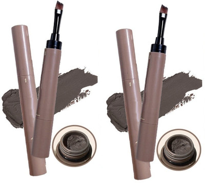 ADJD Combo Brush 2 in 1 Eye Makeup, Pigmented Intense Brow Color(GREY)
