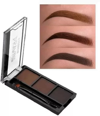 GABBU Women Eyebrow Drawing Palette 3 Shades With 1 Brush(multi color)