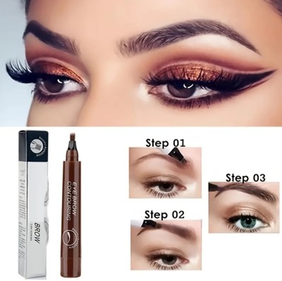 Sheny Brown Eyebrow Pen, Liquid Eyebrow Long Lasting Fine Sketch Microblading Pen,(brown)