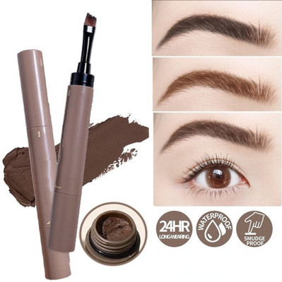 ADJD Eyebrow Cream Gel With Brush 2IN1 Brow Brush(GREY BROWN)