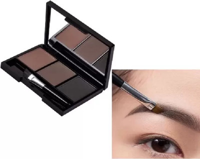 GABBU Waterproof 3 In 1 Black and Brown Eyebrow Powder Palette 02(multi color)