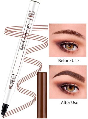 MYEONG 4 Point Eyebrow Pencil Brown, Waterproof Microblading Pen(Brown)