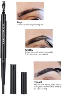 MYEONG Eye Brow Artist Long Lasting Automatic Eyebrow Pencil & Brush(Black)