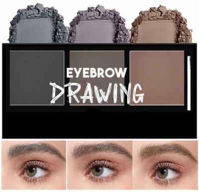 MYEONG 3 in 1 Eyebrow Enhancer Waterproof Sweat-Proof Long Lasting Palette 7.2 g(MULTI COLOR)