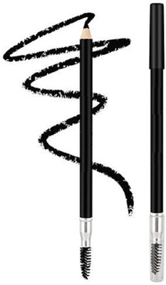 Facejewel 2 in 1 Dual Function Eyebrow Pencil with Spoolie Brush Black(Black)
