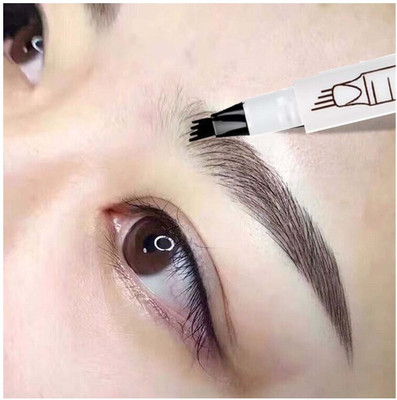 MYEONG Micro Fork Tip Eyebrow Tattoo Pencil Liquid Eye Brow Pencil(Brown)