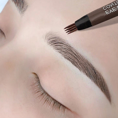 MYEONG Eyebrow Tattoo Pen Fork Tip Eyebrow Tattoo Tint Eyebrow Pen(Brown)
