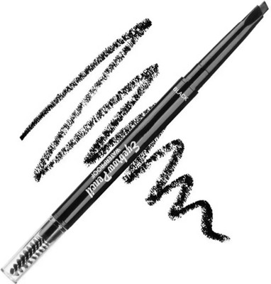 GULGLOW99 Brow Pencil With Spoolie Long-lasting and Natural-looking Pencil Natural Black(BLACK)