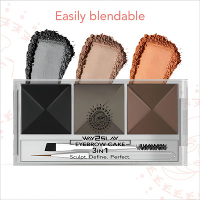 STUDIOVIBES 3-in-1 Eyebrow Palette Water-Resistant Medium Coverage(BLACK)