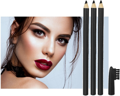NADJA SET OF 3 BLACK EYE BROW PENCIL SMUDGE PROOF(BLACK)