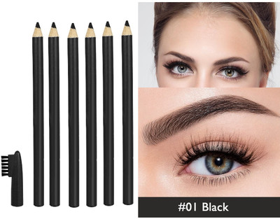 NADJA NEW BLACK EYE BROW PENCIL SET OF 6 MATTE FINISH(BLACK)