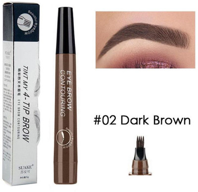 Digital Shoppy TINT MY 4-TIP BROW Liquid Eyebrow Pencil Waterproof (No 2 )(Dark Brown)