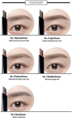 KA-KAIASHA waterproof and longlasting 2 in 1 eyebrow pencil pack of 1(BROWN)