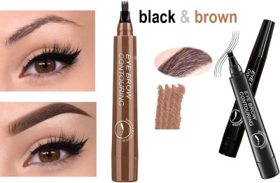 Sheny eyebrow contouring pen combo waterproof | black & brown eyebrow pen combo(black & brown)