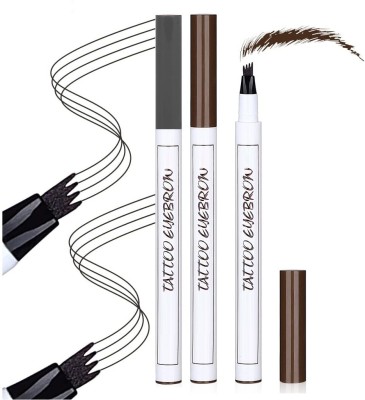 tanvi27 Eye Brow Definer Grey & Dark Brown Multi Use Eyebrow Tatoo Pen(DARK BROWN, GREY)