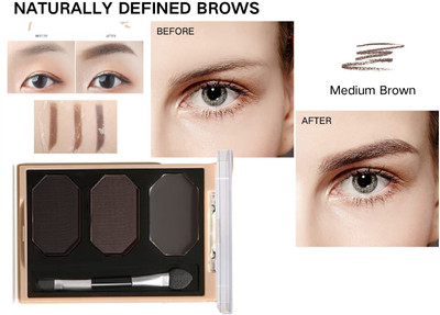GABBU Waterproof Natural Look Eyebrow enhancer palette With 3 Shades(MULTICOLORS)