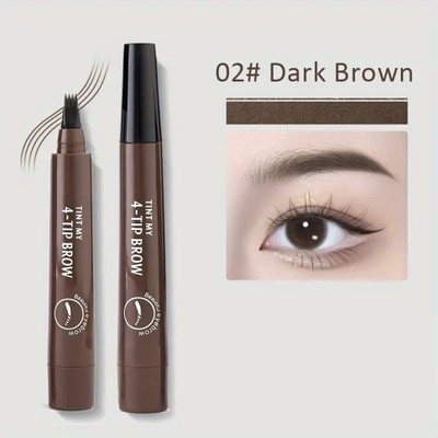 manasona Eyebrow Pen With A 4 Micro-Fork Tip Creates Flawless Natural Looking(BROWN)