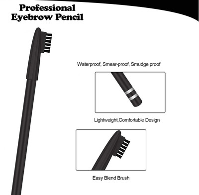 USBK Brow Filling Pencil Waterproof, Sweat-Proof, Black(BLACK)