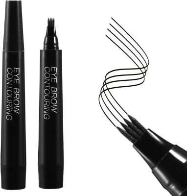 WOONGMI Waterproof Eyebrow Pen with a Micro-Fork Tip Applicator(Black)