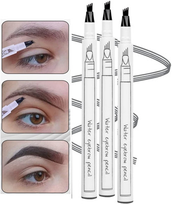tanvi27 4 Fork Tip Eyebrow Pencil Waterproof Liquid Brow Pencil Gray Eyebrow Pen Set(GREY)