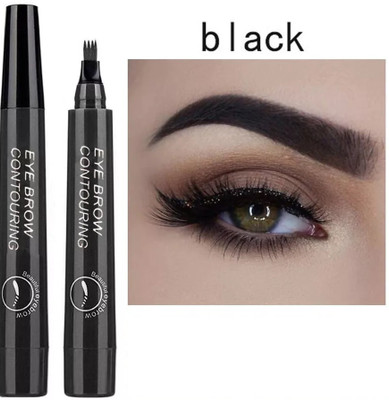 WOONGMI Eyebrow Pen with a Micro-Fork Tip Applicator Creates Natural Looking For Girls(Black)