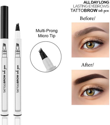 GULGLOW99 Korean 4 Point Eyebrow Pencil Black,Waterproof Microblading Eyebrow Pencil(BLACK)