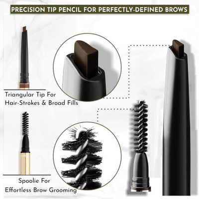 HUZURLU best and new eyebrow enhancer makeup tool as like microblending eyebrow(BROWN)