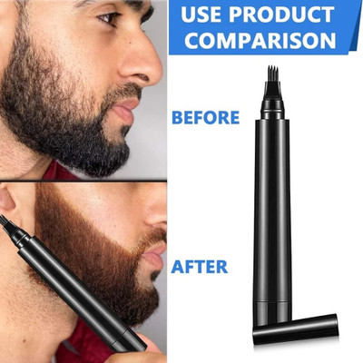 manasona Styling Beard & Eyebrows Filler Pen Waterproof,Long-Lasting(BLACK)
