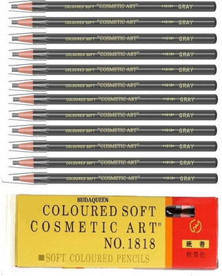 HUDAQUEEN Fine Tip Eyebrow Pencil Set 12 Grey Tattoo Effect 1818(GREY)