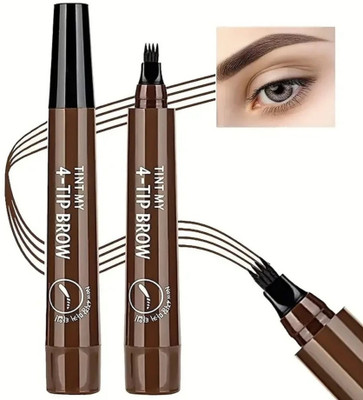 manasona Best Eyebrow Tattoo Pen Waterproof 4 Points Eyebrow Pen Long Lasting(BROWN)