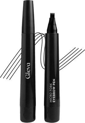 Gleva 4 Micro-Fork Eyebrow Pen Applicator Creates Flawless Natural Looking Brows(Black)